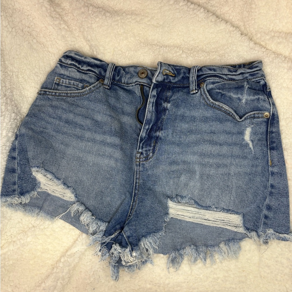 Happily Grey Jean shorts distress